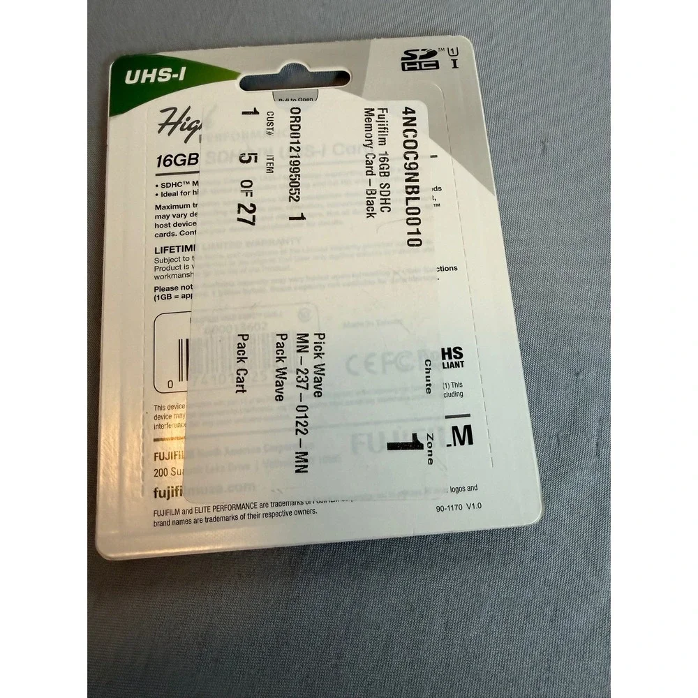 Fujifilm 16GB SDHC Memory Card High Performance UHS-IClass 10 45MB/s 300XFull HD